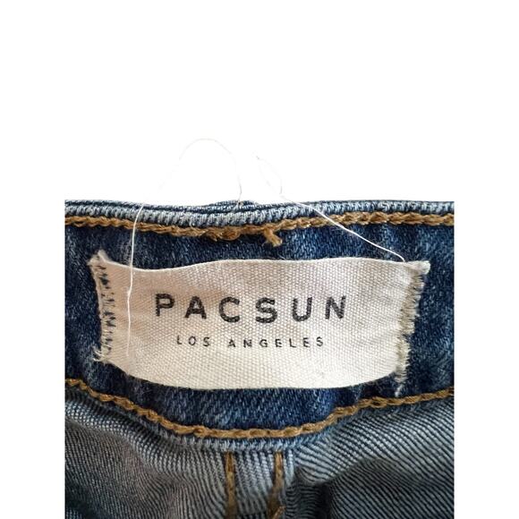 PacSun Mom Jeans Womens Size 25 High Rise Skinny Ankle Dark Wash Denim Stretch - Picture 3 of 4